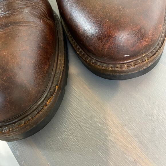 Vintage Cole Haan Country Lace Up Ankle Boots Men 10M Brown Leather Rugged Work - Picture 13 of 15